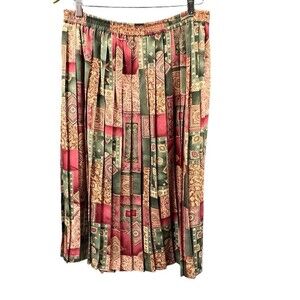 Alfred Dunner Accordion Pleated Skirt Women 14 Midi Preppy Secretary 80s Vintage